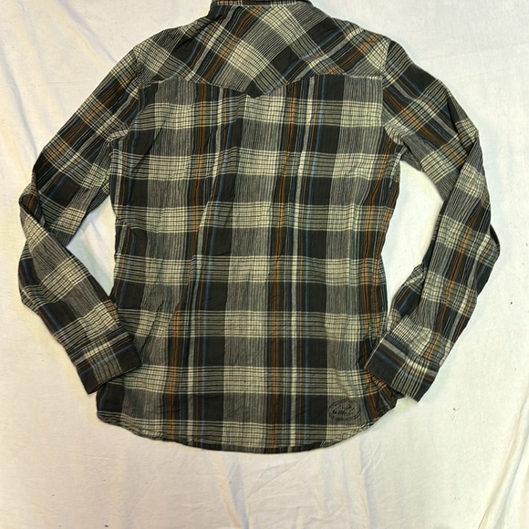 Vans Off The Wall Mens Grey and Blue Plaid Western Button Down Shirt Size Med - Picture 6 of 7